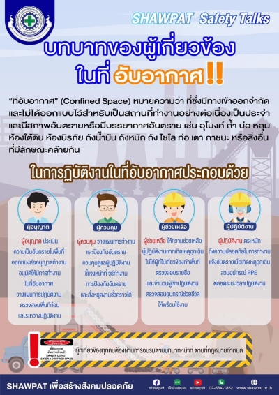 บทบาทผู้ที่เกี่ยวข้องในที่อับอากาศ